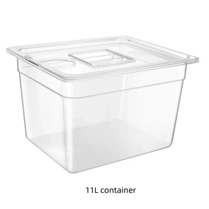6L/11L Multifunctional Sous Vide Container Slow Cooker Accessory Pc Hard Plastic BPA-Free Durable Easy To Clean Low Temperature