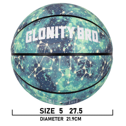 Glowing Leather Green Luminous Basketball Gift For Boys Girls,In&amp;Outdoor Night Game Ball Size 7(29.5") / 6(28.5") / 5 (27.5")