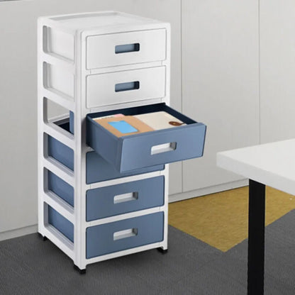33 Inch Tall 6-Drawer Storage Organizer Cabinet with Wheels, Durable Organizer Box, Plastic Dresser for Closet Bedroom Bathroom