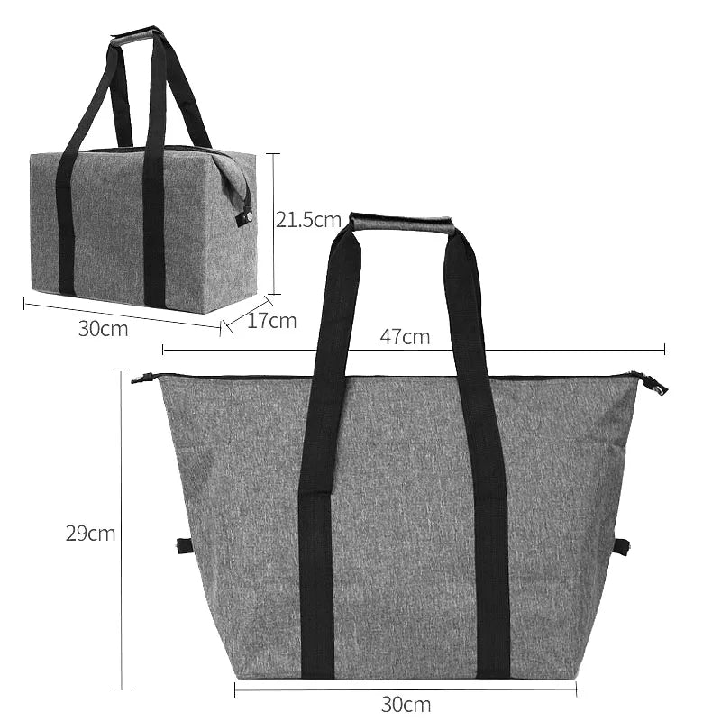 Oxford Cloth Thermal Bag Large Capacity Thickened Thermal Insulation Lunch Bag Portable Folding Outdoor Picnic Ice Bag