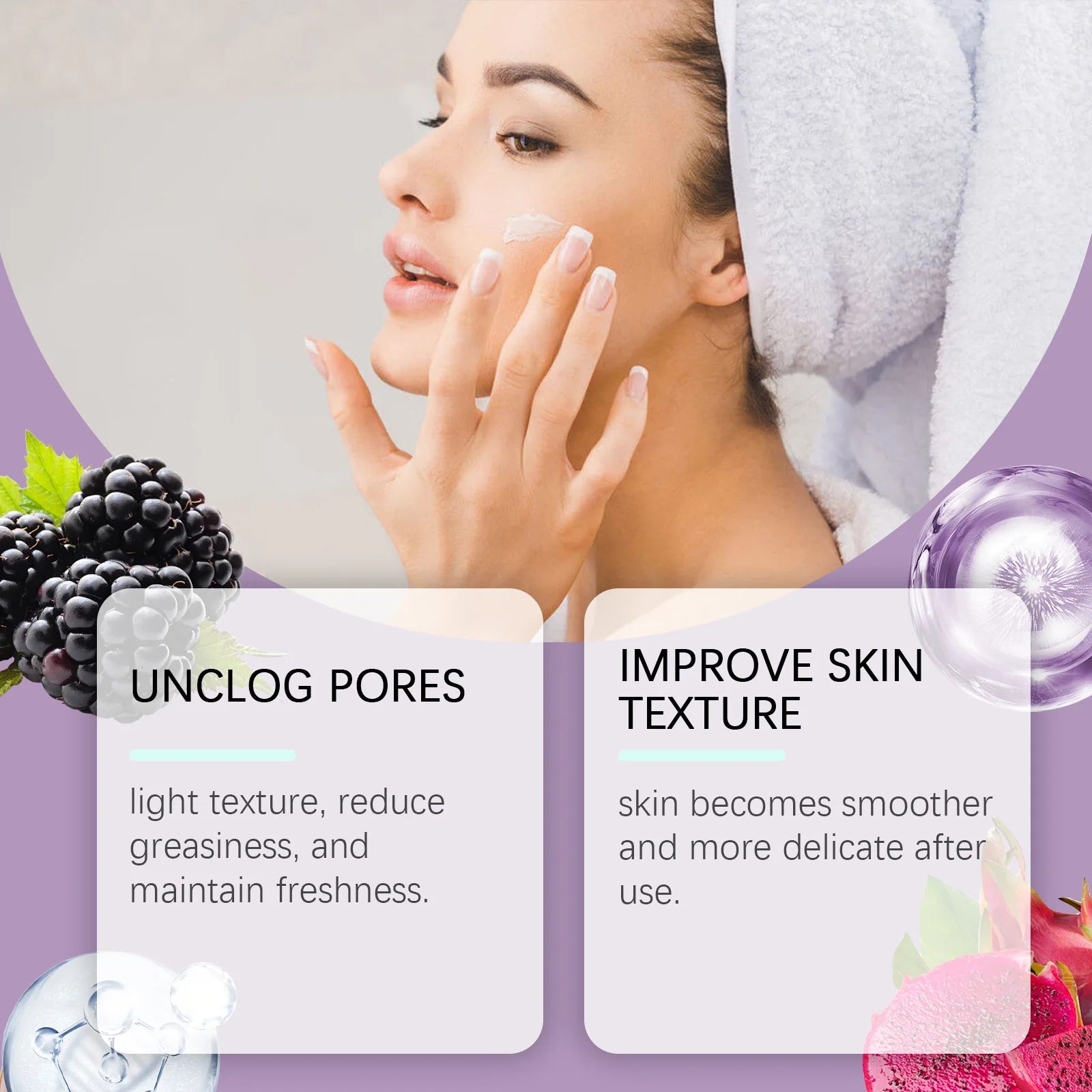 Berry Scented Blemish Lotion Care Facial Moisturizer Reduce Breakouts &amp; Tighten Skin Non-Comedogenic Hydrator Clear Glowing
