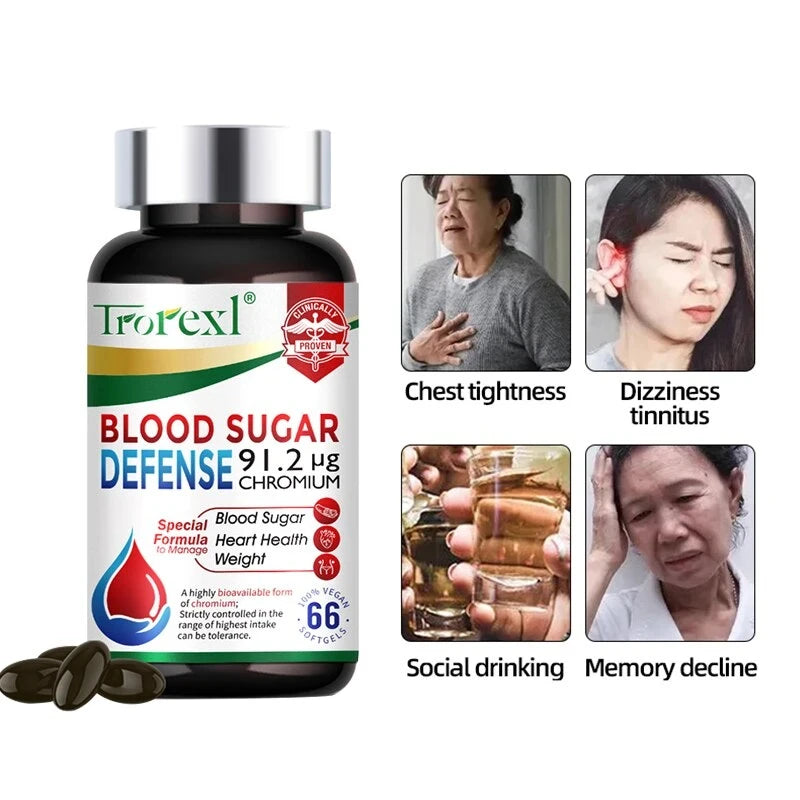 Blood Sugar Diabetes Capsule for Cardiovascular Health, Glucose Metabolism, Maintain of Normal Blood Glucose Concentrations