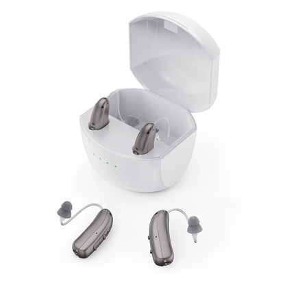 Mirasing Hearing Aids，Bluetooth RIC Hearing Aid - 2025 Rechargeable BTE with Noise Cancelling &amp; Charging Case