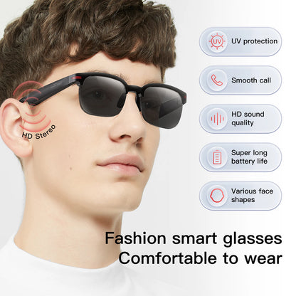 New Bluetooth smart glasses for outdoor running, music/calling/sports/travel/driving/business sunglasses for men and women
