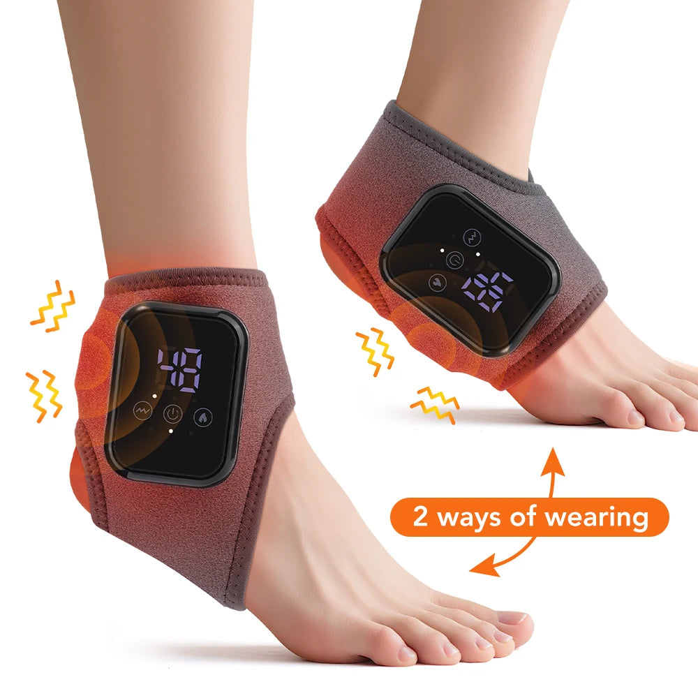 Foot Heat Massager Hot Compresses Vibration Massager Breathable Material USB Foot and Ankle Joint Hot Compress Protection