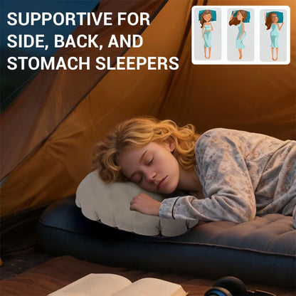WESTTUNE Camping Ice Sillky Pillow Portable Ultralight Travel Inflatable Pillow Outdoor Hiking Sleeping Neck Lumbar Pillow