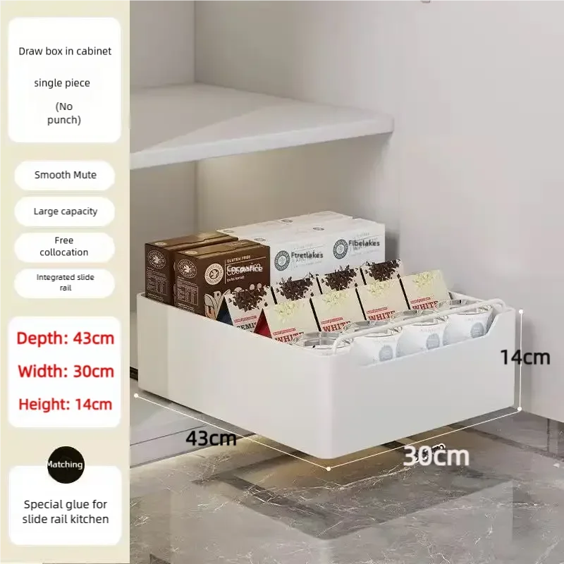 Pull Out Cabinet Organizer with Slide Rails Storage Rack