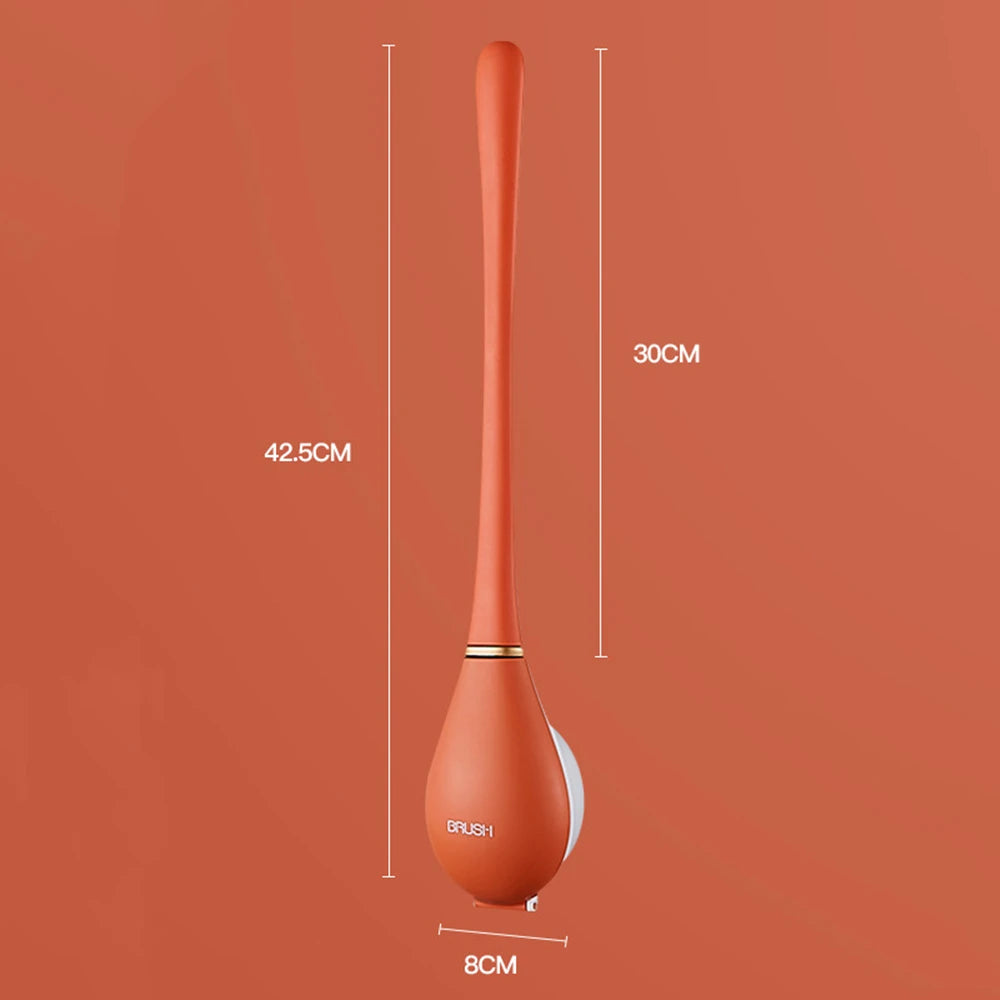 Soft Silicone Toilet Brushes with Hanging Holder Set, Wall-Mounted, Long Handled Cleaning Brush, Hygienic Bathroom Accessories