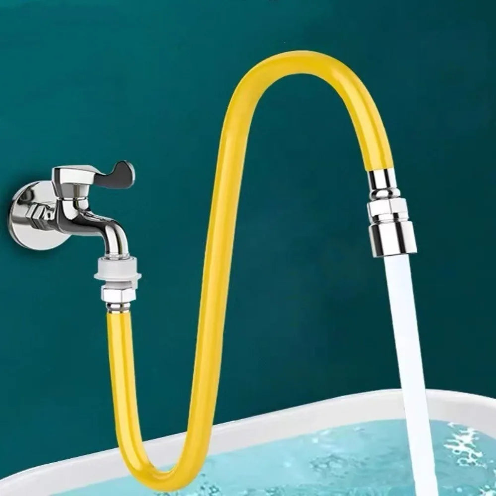 2 Mode Adjust Faucet Extension Extender Adjust Stainless Steel Extension Tube Free Bending Splashproof 360 Degree Extension Tube