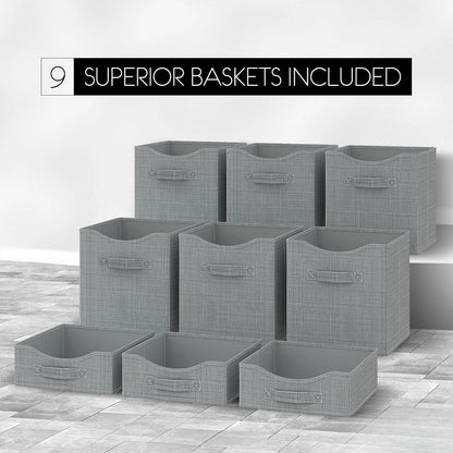 9 Cube Closet Organizers, Includes All Storage Cube Bins, Easy To Assemble Storage Unit With Drawers | Room Organizer
