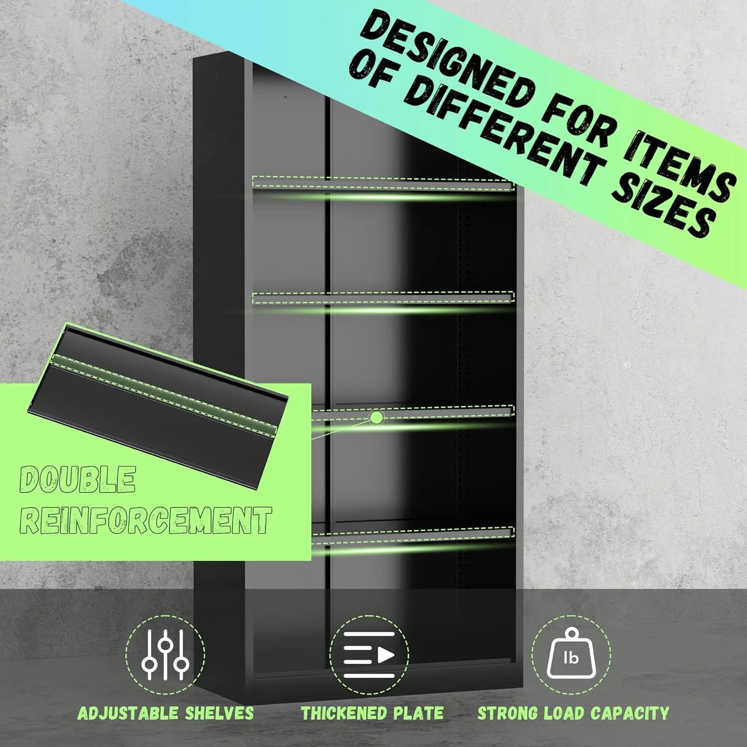 Metal Storage Cabinets with Lock, Tool Cabinet, 72" Locking Steel Storage, Tall Locker Organizer Garage Cabinets, Customized