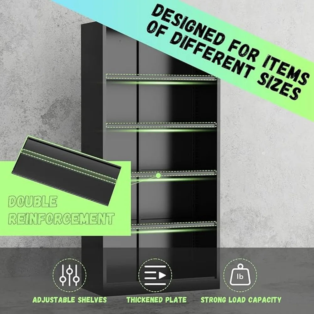 Metal Garage Storage Cabinet, Locking Doors &amp; Adjustable Shelves Tall Storage, Heavy Duty Steel Tool Cabinet for Home