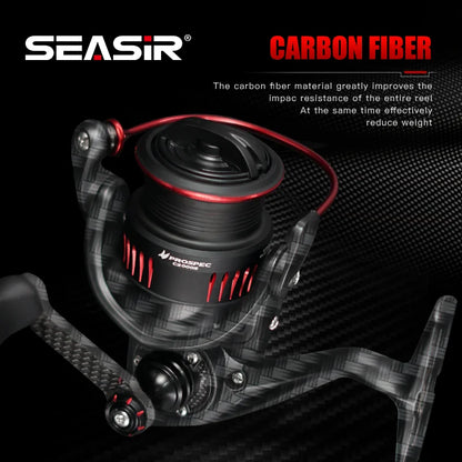 Seasir Prospec Spining Reel P-Series Ultralight Carbon Fiber Washers 8+1BB Max Drag 9Kg Freshwater Saltwater Fishing Coil