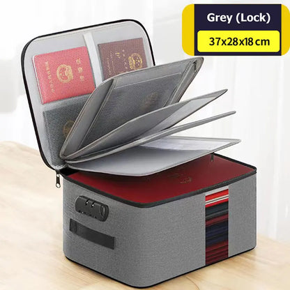 Document Storage Bag Multi-layer Large Capacity File bag Password Briefcase Organize Pouch Accessories Supplies