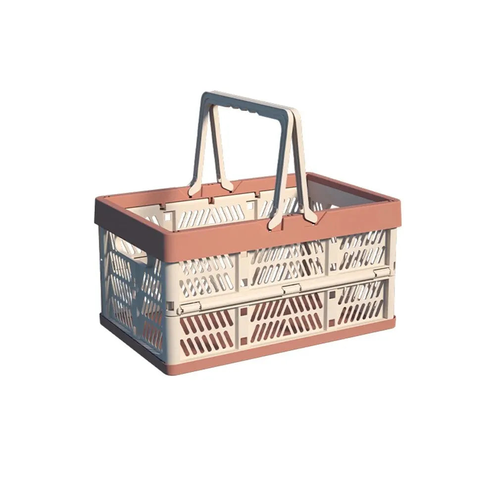 1/2PCS Folding Portable Fruit And Vegetable Storage Basket Sundry Arrangement Thickened Plastic Picnic Basket