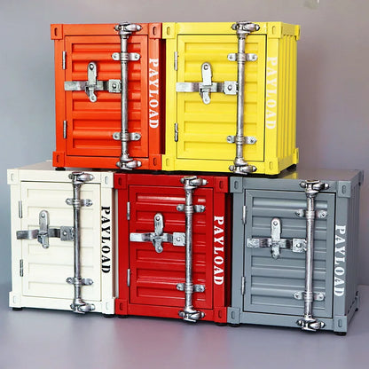 New shipping container design bedside table, industrial style metal side table storage cabinet, suitable for living room and bed