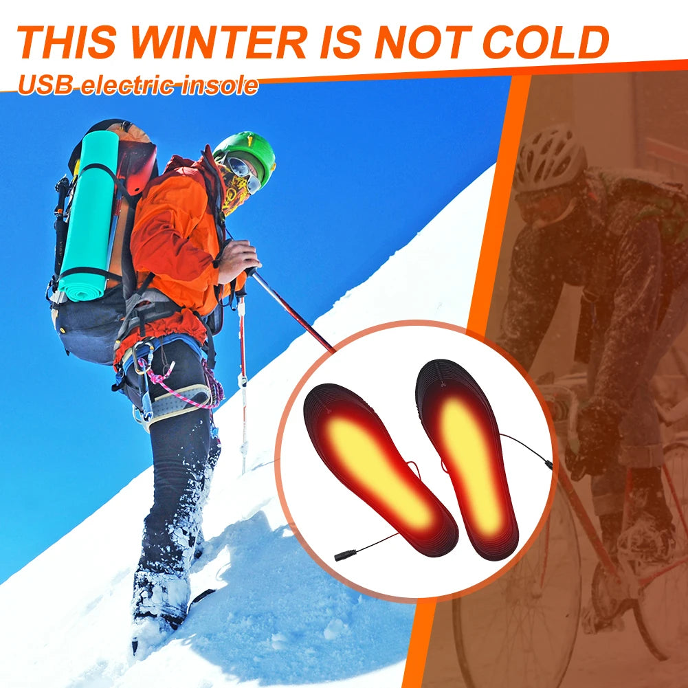 USB Heated Shoe Insoles Electric Foot Unisex Warming Pad Feet Warmer Sock Mat Winter Outdoor Sports Heating Insole Winter Warm
