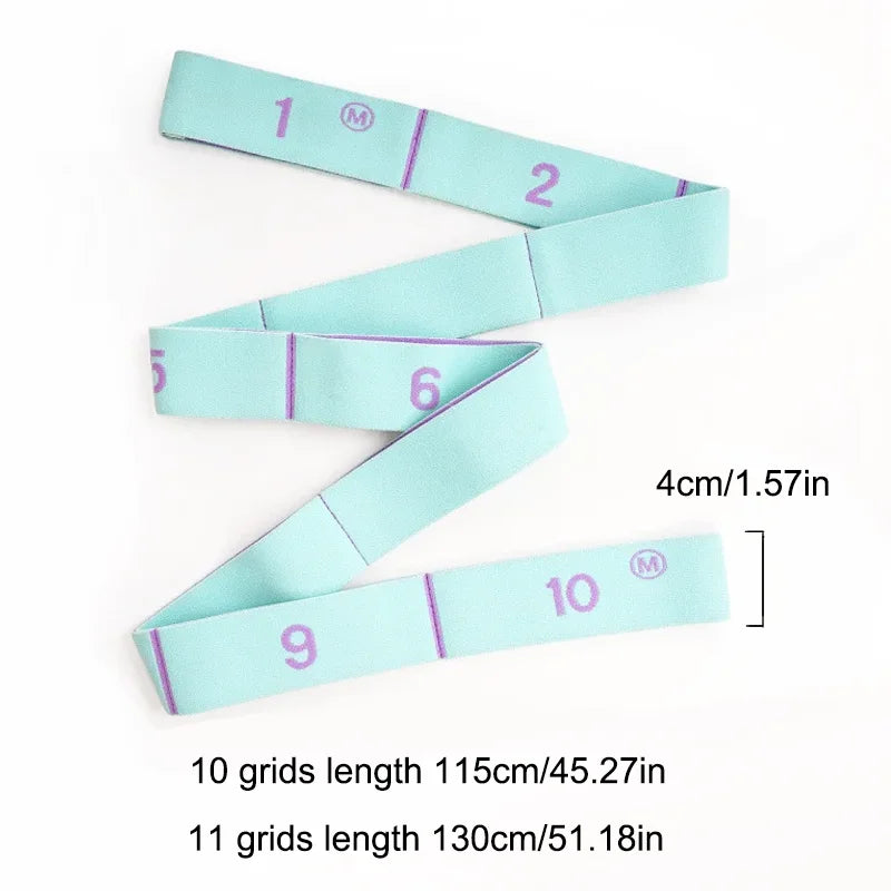 Yoga Stretch Band – 11 Grid Elastic Band for Flexibility &amp; Posture