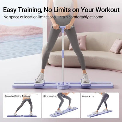 "Foldable 3-in-1 Ski Trainer: Leg, Pelvic &amp; Hip Strengthener for Postpartum Women, Home Gym Equipment"