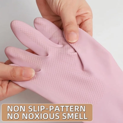 Dishwashing Rubber Gloves Reusable Kitchen Gloves 2Pairs Cleaning Gloves for Washing Dishes Long-lasting&amp;Non-Slip