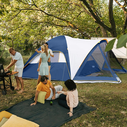 Camping Tent with Screen Room, Portable 6 Person Camping Tent, Family Dome Tent for Camping Outdoor - 14&