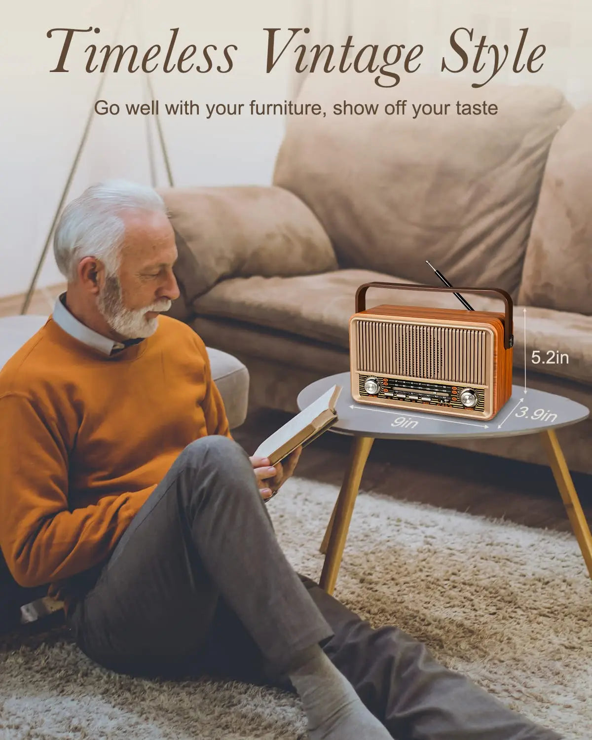Portable AM FM Radio Bluetooth Speaker PRUNUS J-120