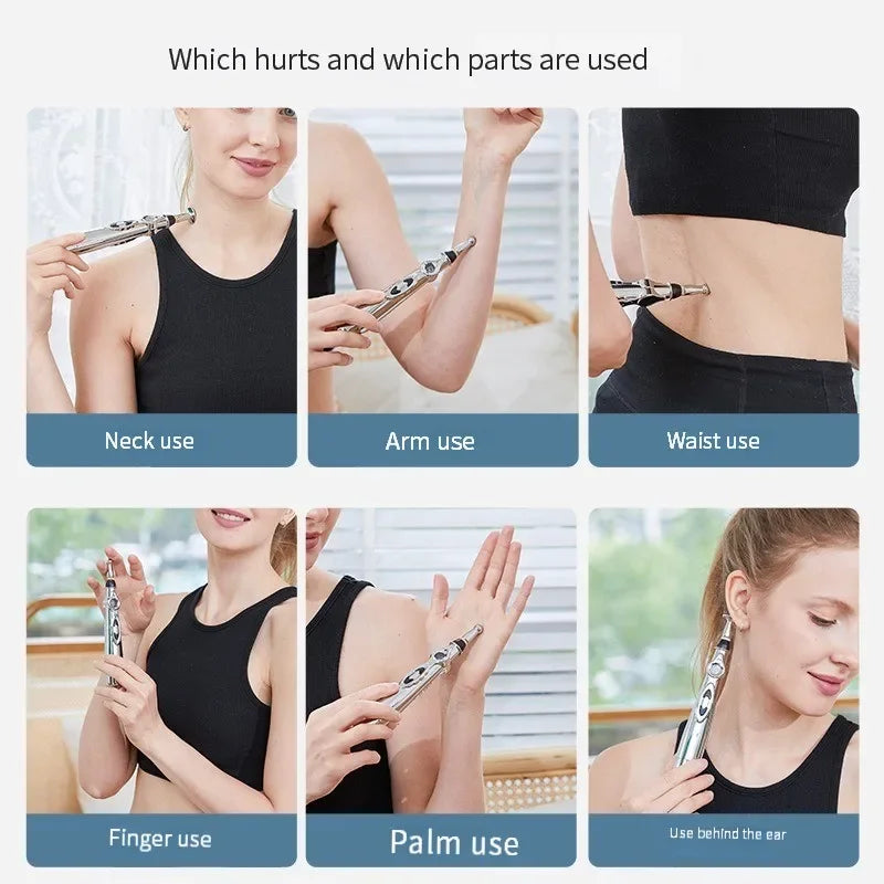 Electronic Acupuncture Pen Relief Pain Massage Point Meridian Energy Meridian Acupuncture Acup Plastic Material Without Battery