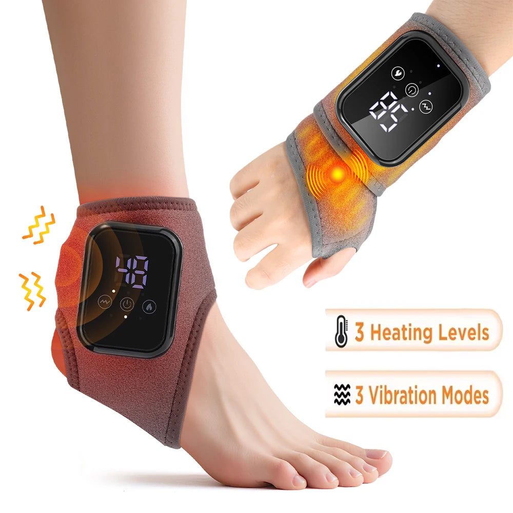 Foot Heat Massager Hot Compresses Vibration Massager Breathable Material USB Foot and Ankle Joint Hot Compress Protection