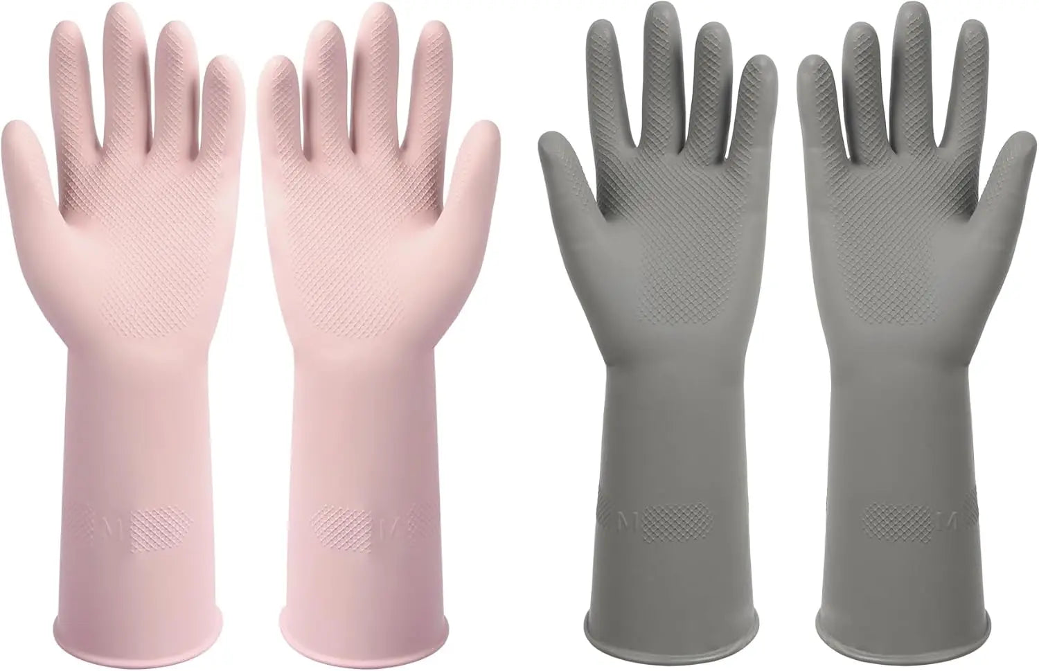 Dishwashing Rubber Gloves Reusable Kitchen Gloves 2Pairs Cleaning Gloves for Washing Dishes Long-lasting&amp;Non-Slip