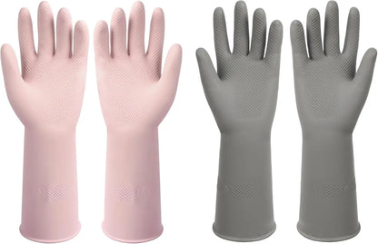 Dishwashing Rubber Gloves Reusable Kitchen Gloves 2Pairs Cleaning Gloves for Washing Dishes Long-lasting&amp;Non-Slip