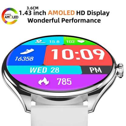 Classic Fashion ultra Thin Smart Watch 1.43inch AMOLED 6.5mm Metal Watch Body Call IP67 Women Watches Fitness Sports Smartwatch