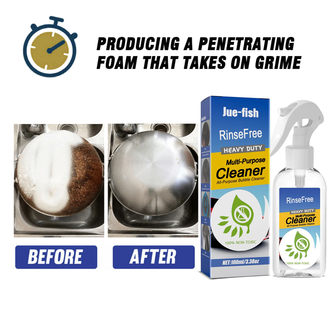 Heavy Oil Cleaner Foam Range Hood Degreaser Grill Oven Oil Detergent All Purpose Greasy Cleaner Kitchen Grease Cleaning Spray