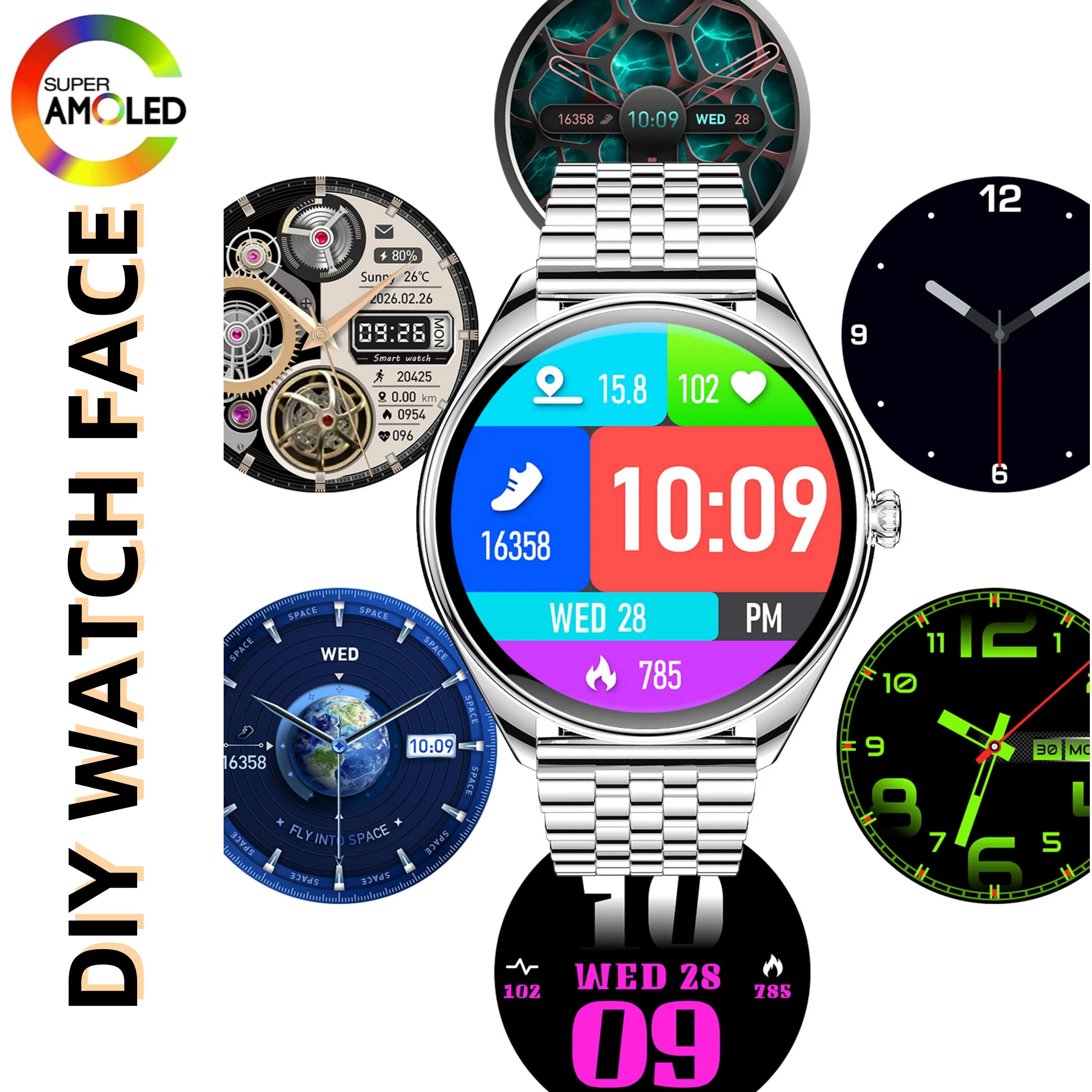 Classic Fashion ultra Thin Smart Watch 1.43inch AMOLED 6.5mm Metal Watch Body Call IP67 Women Watches Fitness Sports Smartwatch