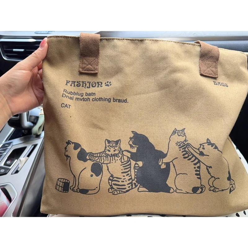 Women Canvas Tote Bag with Top Zipper, 35x25cm A4 Capacity, Casual Shoulder Handbag For Work Commuting by Arcnex