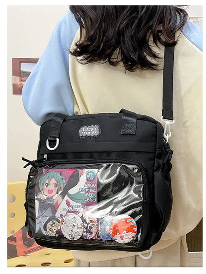 Multifunctional Shoulder Crossbody Bag with Large Capacity for Students To Attend Classes and Tutoring Tote Bag for Girls