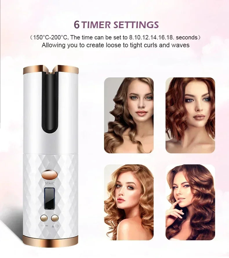 Portable Wireless Automatic Hair Curler 3 Color