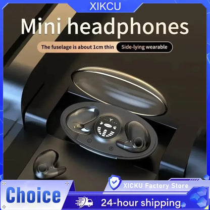 HiFi Stereo Sports Wireless Headsets Mini Bluetooth 5.3 Earphones ENC Noise Cancelling Earbuds Invisible Sleep Headphones