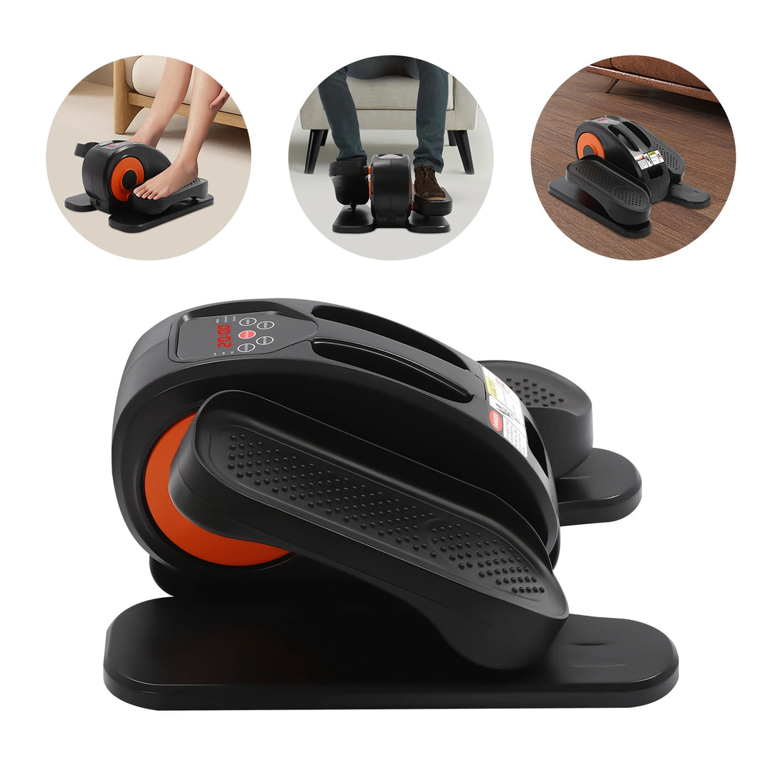 Under Desk Elliptical Machine Portable Pedal Ellipse Leg Exerciser LED Display