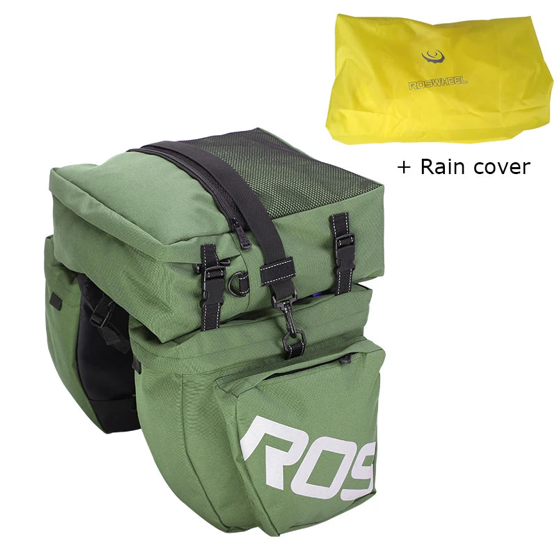 14892 14892SA SMountain Road Bicycle Bike 3 in 1 Trunk Bags Cycling Double Side Rear Rack Tail Seat Pannier Pack Luggage Carrier