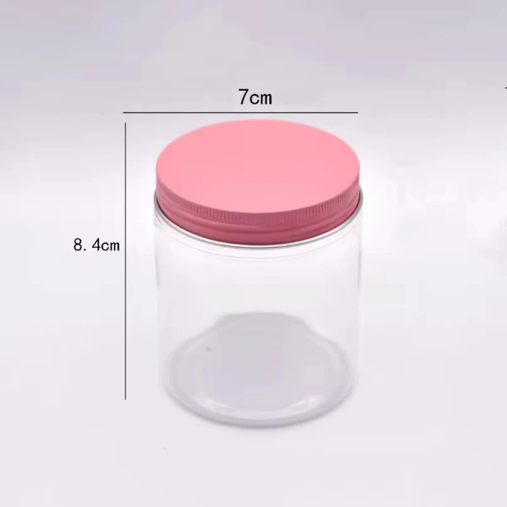 12pcs 250ml Storage Jars with Lids Clear Round Canister Empty Plastic Cosmetic Jar Food Storage Containers Travel Kitchen Supply