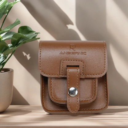 For Anbernic RG34XXSP Game Console Carrying Case Anti-Scratch Leather Console Protective Bag PU Leather Outdoor Flap Storage Bag