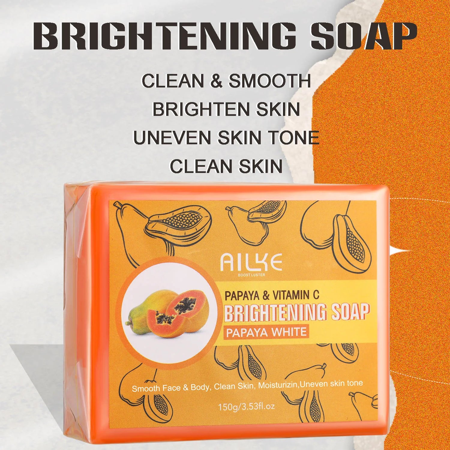 AILKE Naural Kojic Acid Soap for Hyperpigmentation, Brighter Skin, Reduce Dark Spots, Even Skin Tone, Support Customized LOGO