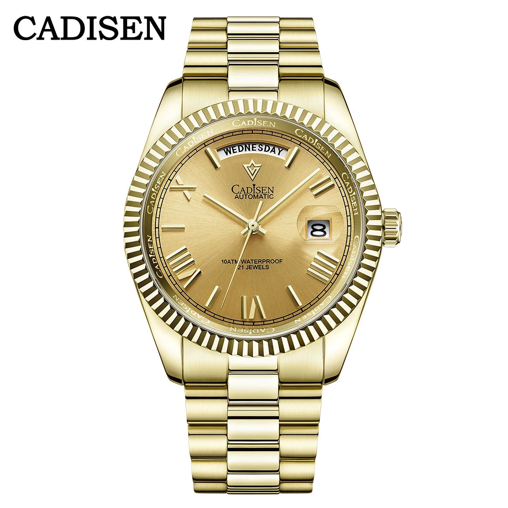 CADISEN C8185 Men Watches Swimming 10Bar Waterproof Screw Crown Japan Miyota Movement Mechanical Watch Newest Version Wristwatch