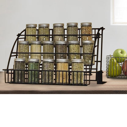 Kitchen Pull Down Cabinet 3 Tier Spice Rack Organizer Metal Storage Shelf Stand