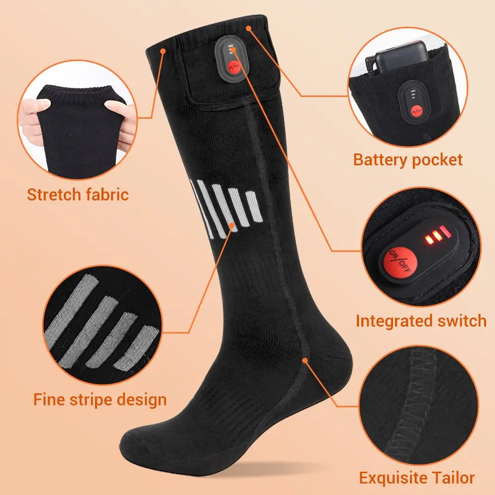 Winter Heated Socks 5000mAh APP Control Thermal socks  Electric Heating Ski Socks Thermal Heated Foot Warmer Ski Sports