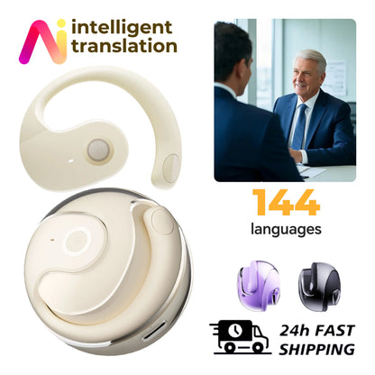 Mini Translator Earbuds 144 Languages High Accurac Ai Translator Wireless Bluetooth Earphones for Outdoor Sports Music Headset