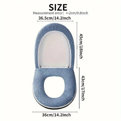 Toilet Seat Cushion Set Winter Thickened Double with Zipper Handle Machine Washable Universal Home Use Toilet Set Accessories