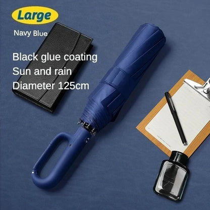 Windproof Automatic Folding Umbrella, 125CM Diameter Large Rain Umbrella, Sun UV UPF50+ Protection Umbrellas for Man and Women