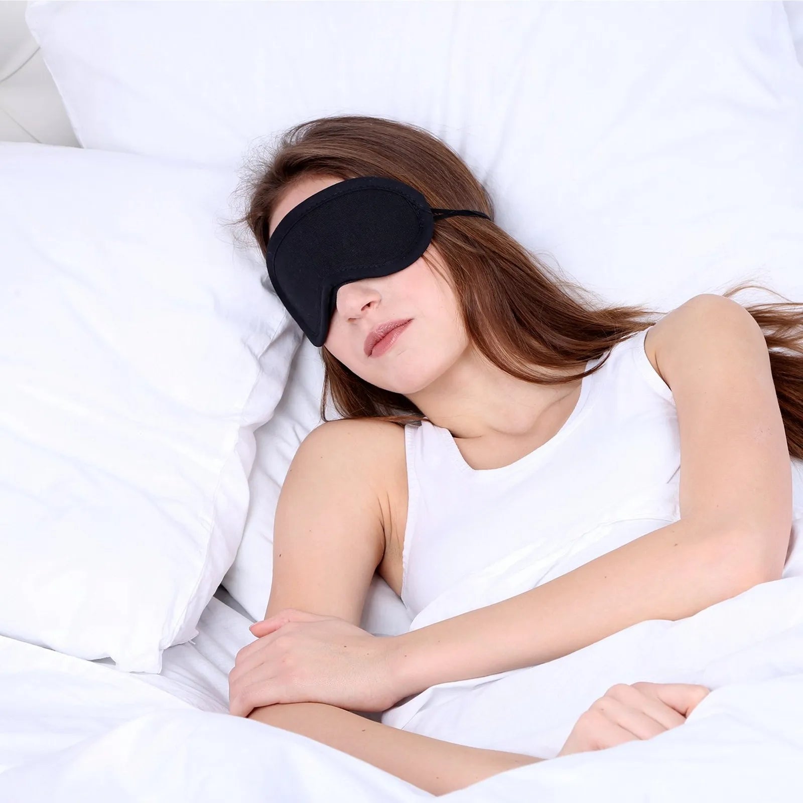 Eye Sleep Mask Eyepatch Striped Imitated Silk Eye Cover Travel Relaxing Sleeping Aid Blindfold Cartoon Sleeping Mask Eyepatch