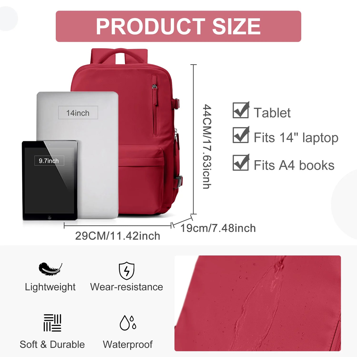 Waterproof Travel Backpack with Shoe Compartment Adjustable Straps, Laptop Backpack &amp;School Bag for Men Women, Casual Travel Bag